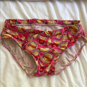 Colorful Fast Food Print swim Bikini Bottoms
